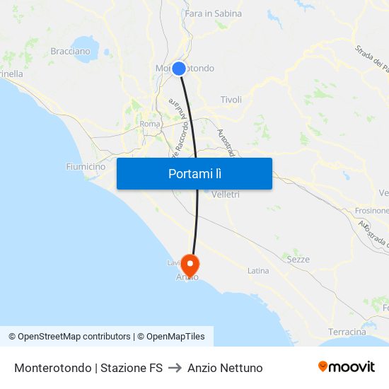 Monterotondo | Stazione FS to Anzio Nettuno map