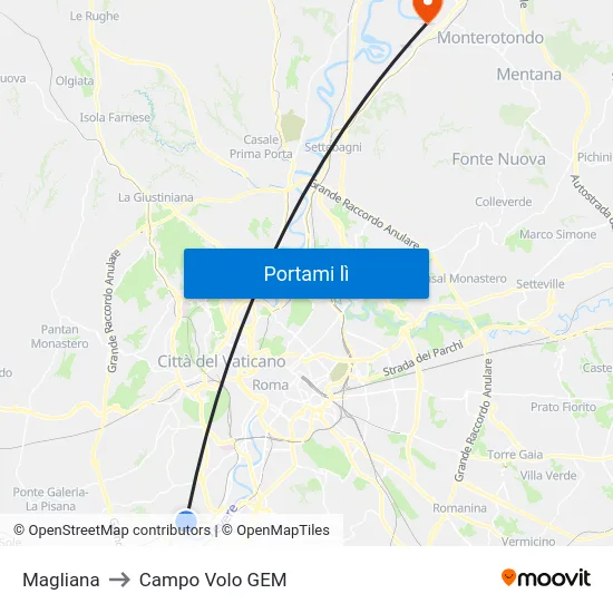 Magliana to Campo Volo GEM map