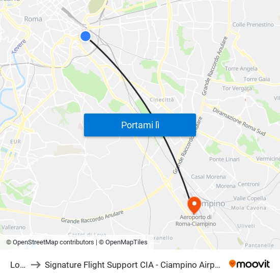 Lodi to Signature Flight Support CIA - Ciampino Airport map