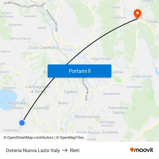 Osteria Nuova Lazio Italy to Rieti map