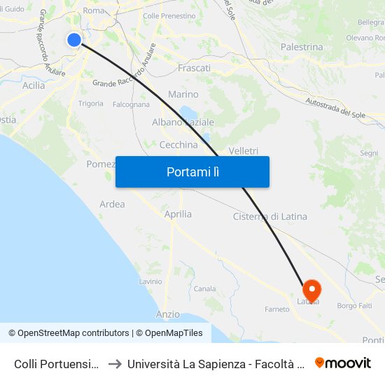 Colli Portuensi/Artom to Università La Sapienza - Facoltà Di Economia map