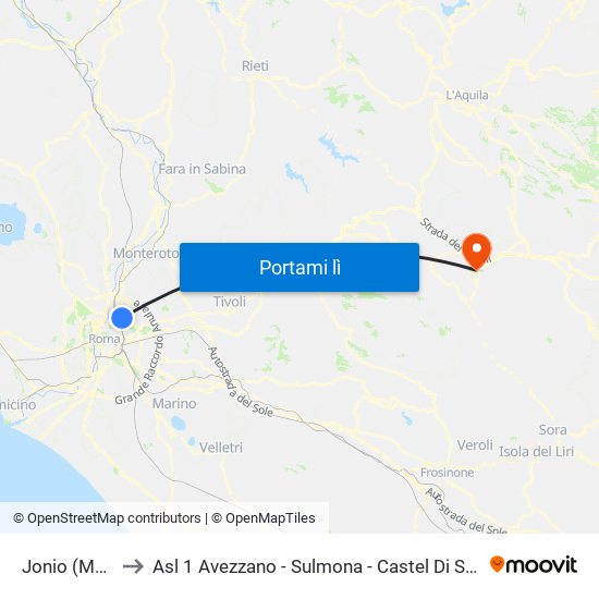 Jonio (Mb1) to Asl 1 Avezzano - Sulmona - Castel Di Sangro map