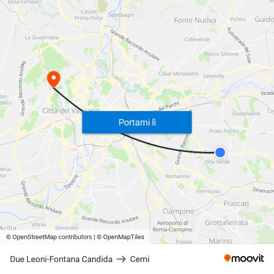 Due Leoni-Fontana Candida to Cemi map