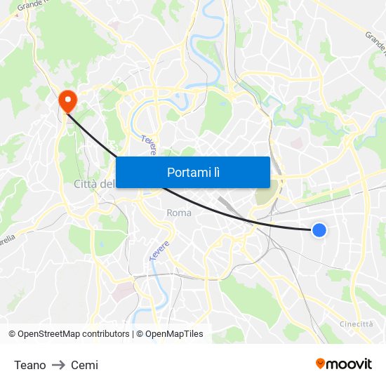 Teano to Cemi map