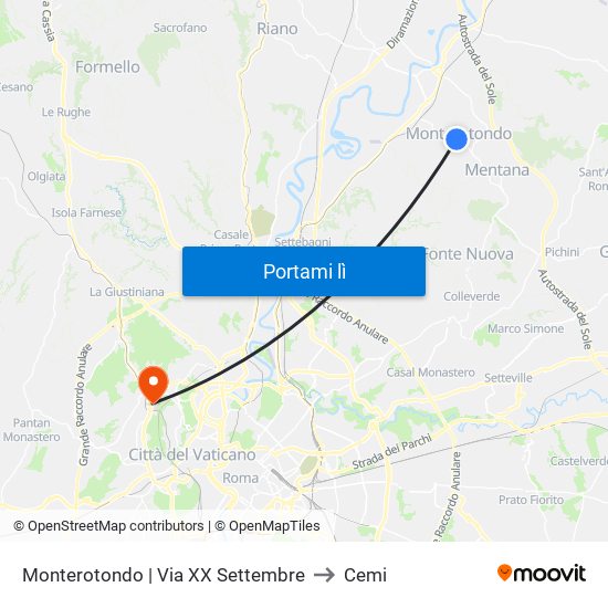 Monterotondo | Via XX Settembre to Cemi map