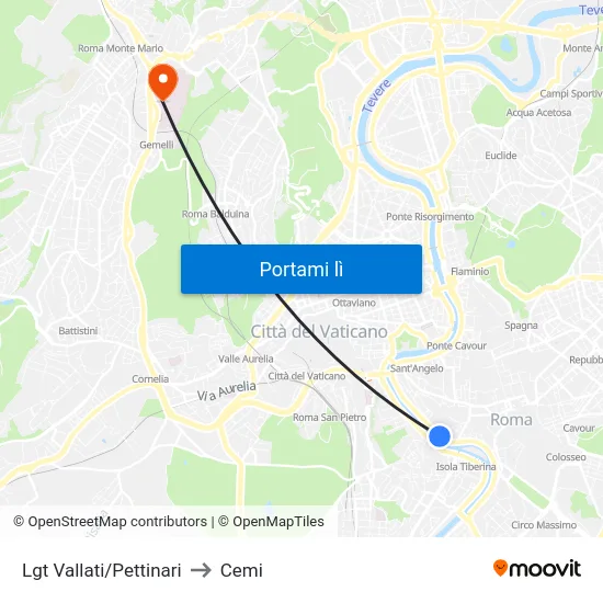 Lgt Vallati/Pettinari to Cemi map