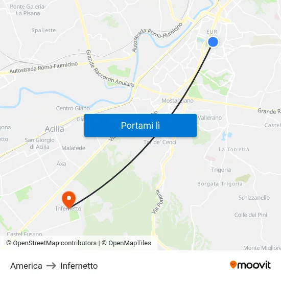 America to Infernetto map