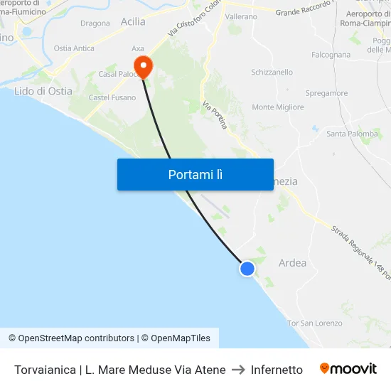 Torvaianica | L. Mare Meduse Via Atene to Infernetto map