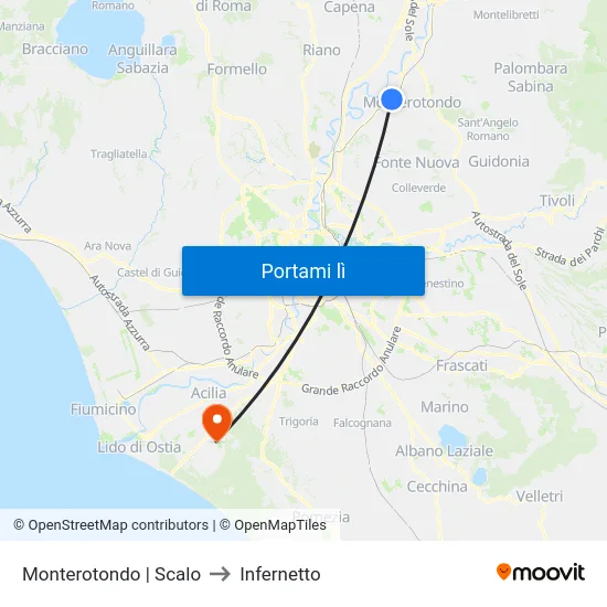 Monterotondo | Scalo to Infernetto map