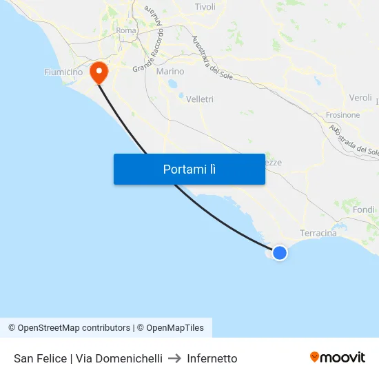 San Felice | Via Domenichelli to Infernetto map