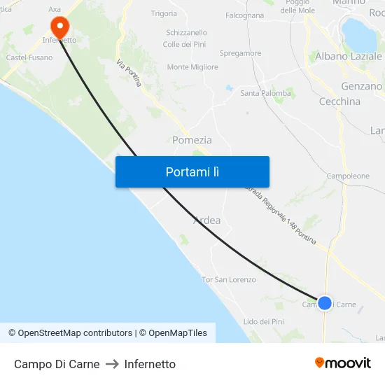 Campo Di Carne to Infernetto map