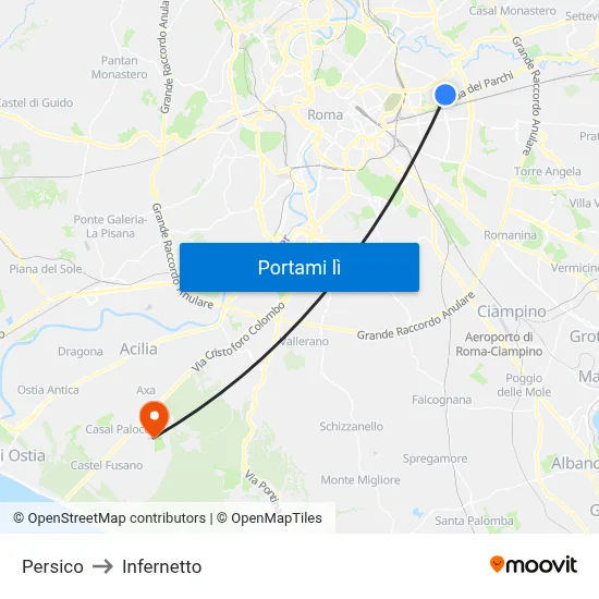 Persico to Infernetto map