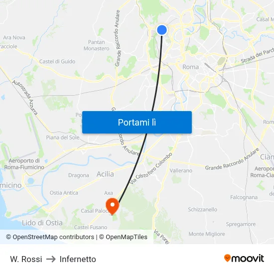 W. Rossi to Infernetto map