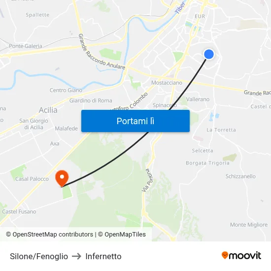 Silone/Fenoglio to Infernetto map
