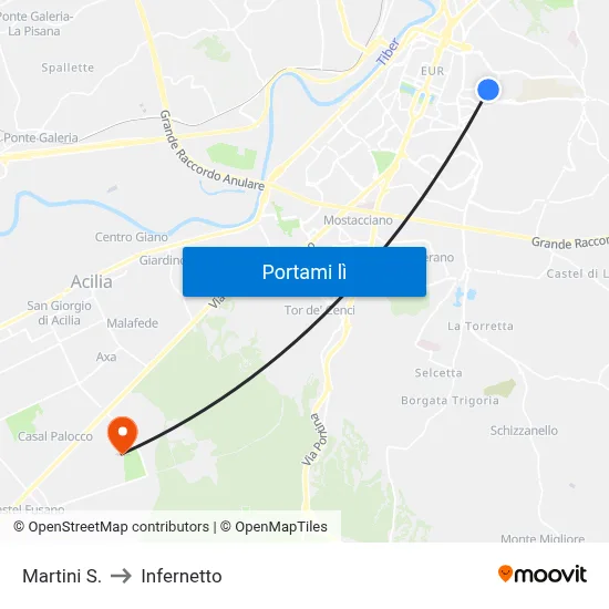 Martini S. to Infernetto map