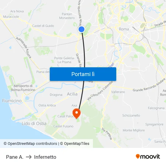 Pane A. to Infernetto map