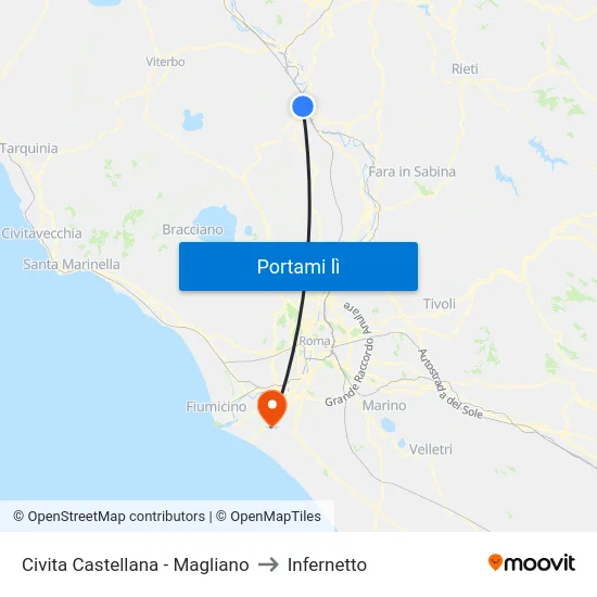 Civita Castellana - Magliano to Infernetto map