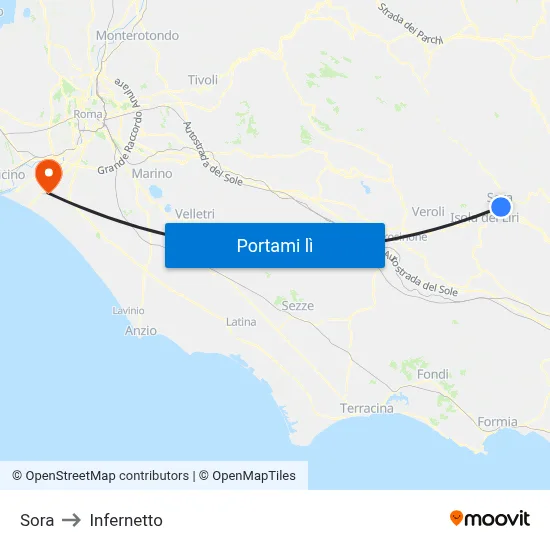 Sora to Infernetto map