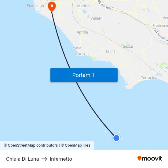 Chiaia Di Luna to Infernetto map