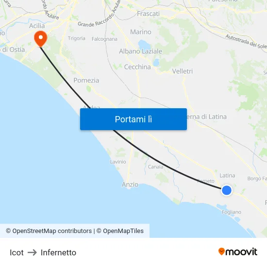 Icot to Infernetto map