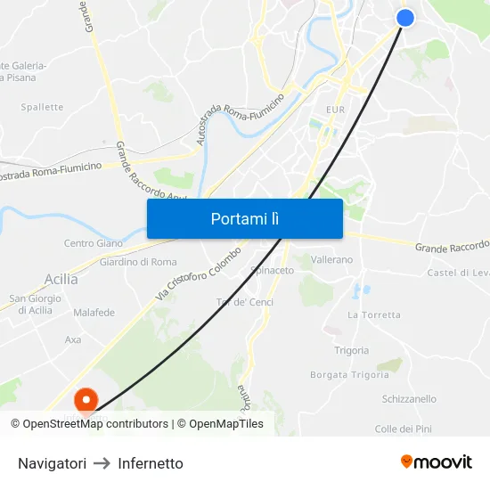 Navigatori to Infernetto map