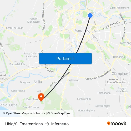 Libia/S. Emerenziana to Infernetto map