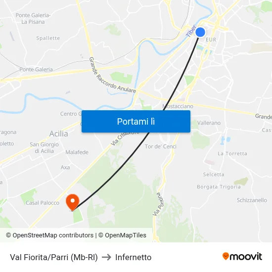 Val Fiorita/Parri (Mb-Rl) to Infernetto map