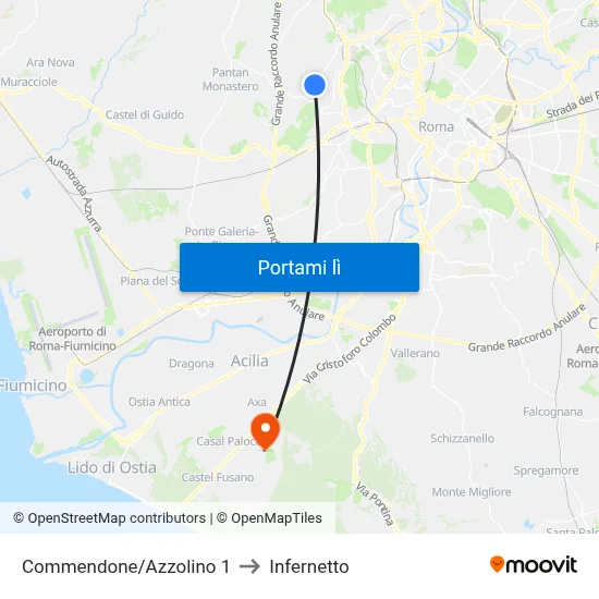 Commendone/Azzolino 1 to Infernetto map