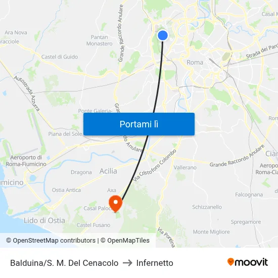 Balduina/S. M. Del Cenacolo to Infernetto map