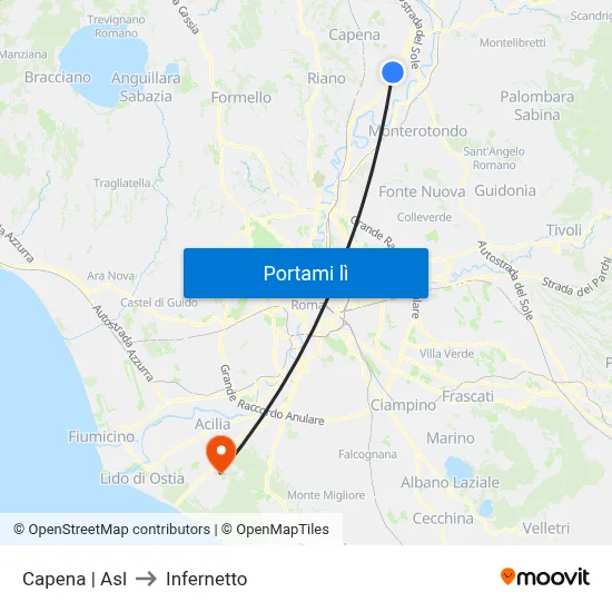 Capena | Asl to Infernetto map