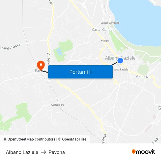 Albano Laziale to Pavona map