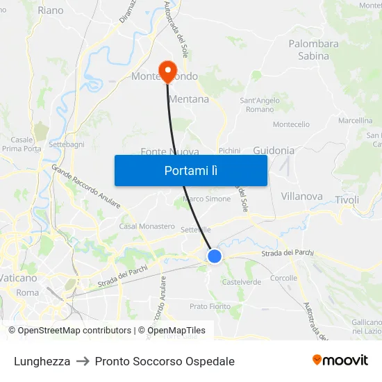 Lunghezza to Pronto Soccorso Ospedale map