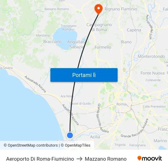 Aeroporto Di Roma-Fiumicino to Mazzano Romano map
