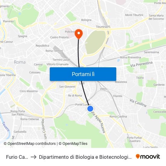 Furio Camillo (Chiusa ⛔ Closed) to Dipartimento di Biologia e Biotecnologie Charles Darwin map