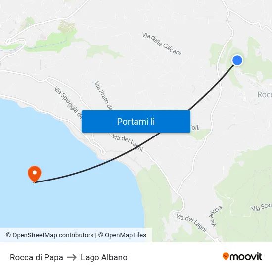Rocca di Papa to Lago Albano map