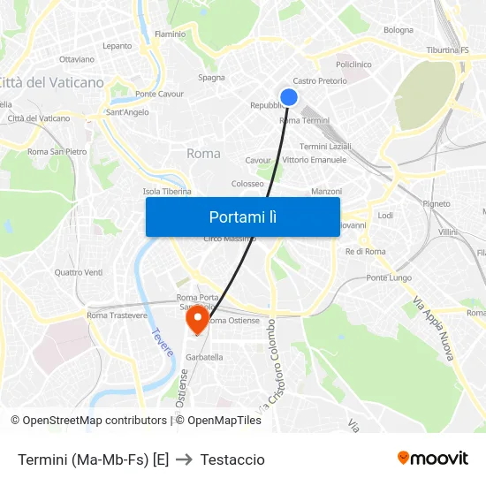 Termini (Ma-Mb-Fs) [E] to Testaccio map