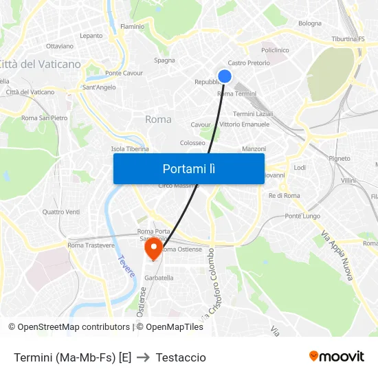 Termini (Ma-Mb-Fs) [E] to Testaccio map