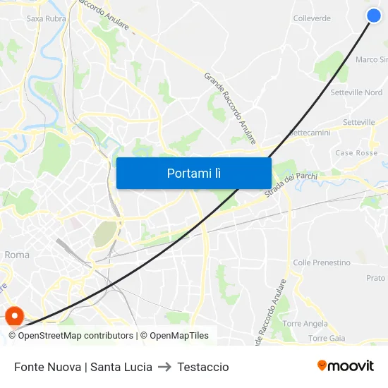 Fonte Nuova | Santa Lucia to Testaccio map