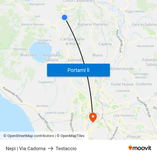 Nepi | Via Cadorna to Testaccio map