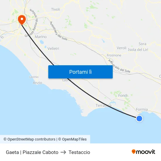 Gaeta | Piazzale Caboto to Testaccio map