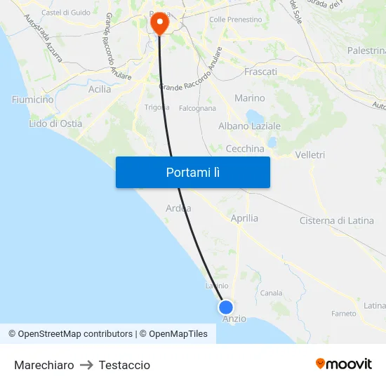 Marechiaro to Testaccio map
