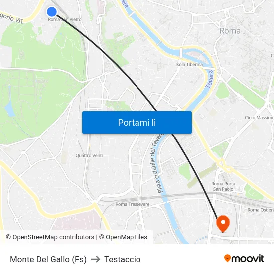 Monte Del Gallo (Fs) to Testaccio map