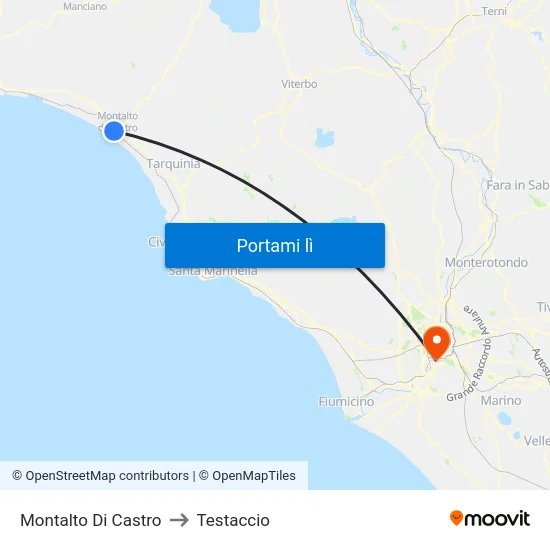 Montalto Di Castro to Testaccio map
