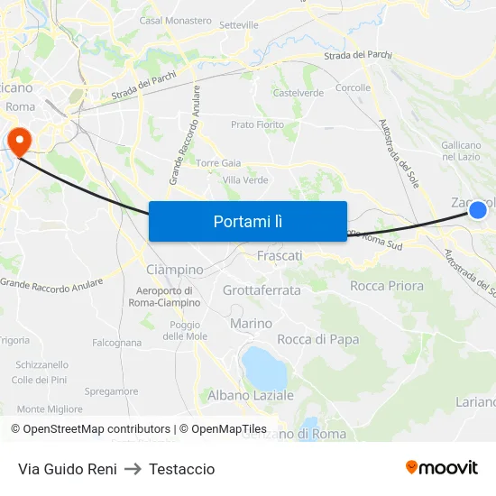 Via Guido Reni to Testaccio map