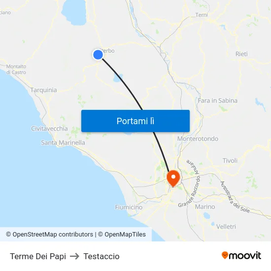 Terme Dei Papi to Testaccio map