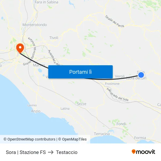 Sora | Stazione FS to Testaccio map