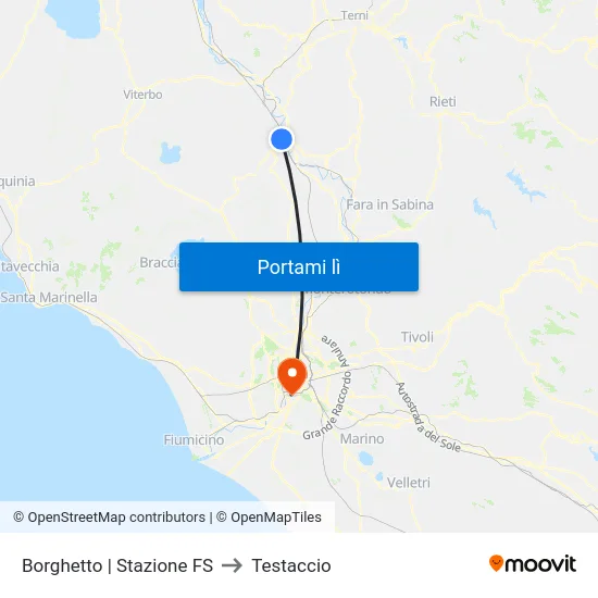 Borghetto | Stazione FS to Testaccio map