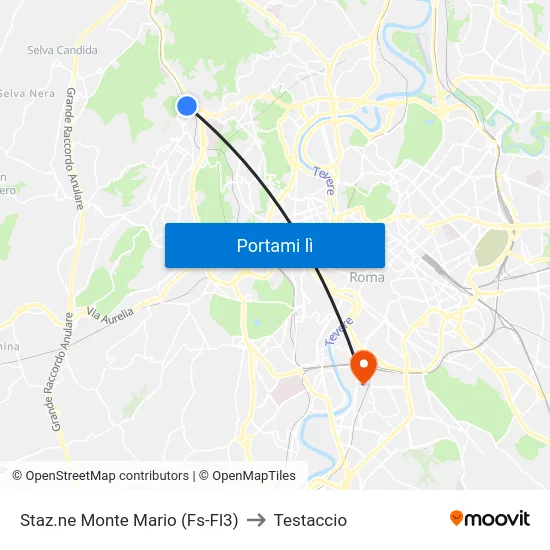 Staz.ne Monte Mario (Fs-Fl3) to Testaccio map