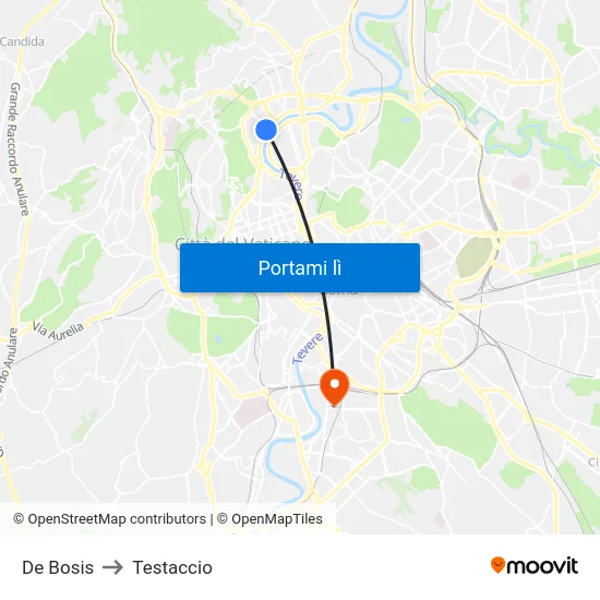 De Bosis to Testaccio map