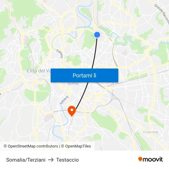 Somalia/Terziani to Testaccio map